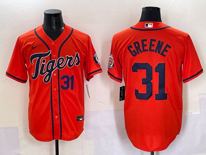 Men 2025 Detroit Tigers 31 Greene Orange Game Nike MLB Jersey style 4
